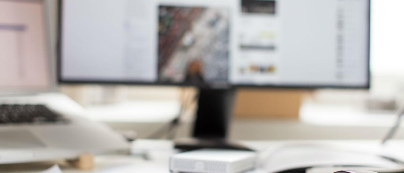 Office desk with computer